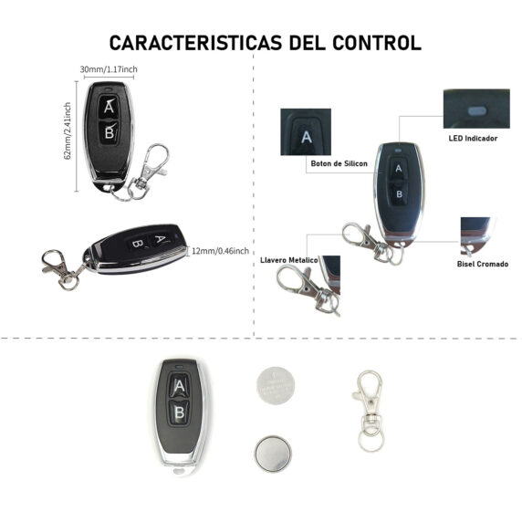 caracteristicas control 2 botones