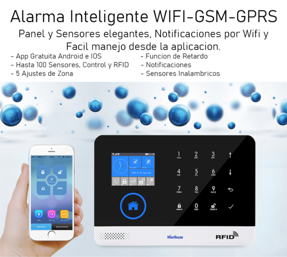 Sistema De Alarmas Para Casa Negocio Wifi Con Sensor De Movimiento  Inalambricas