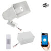 Alarma Alerta Vecinal wifi app y boton de panico blanco cableado 3 metros de cable