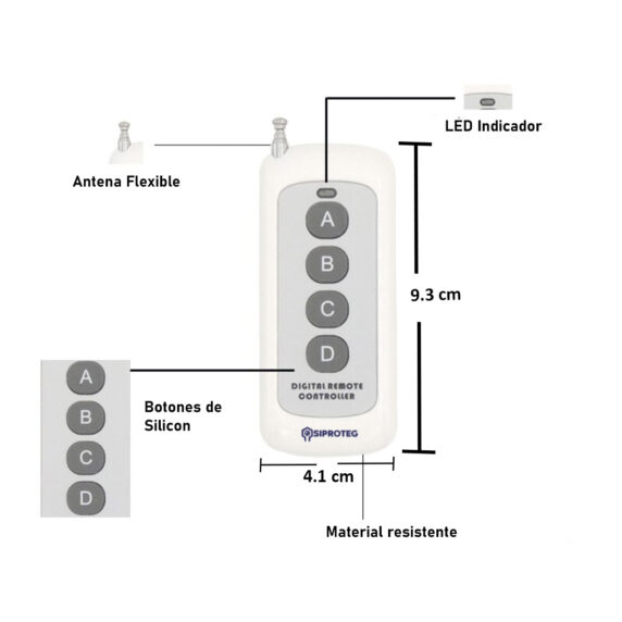 Control largo alcance hasta 100-300 metros en linea abierta